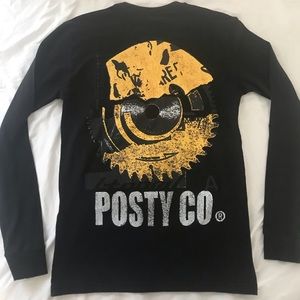 Mens H&M Post Malone long sleeve black t shirt nwt new XS, SMALL, MEDIUM